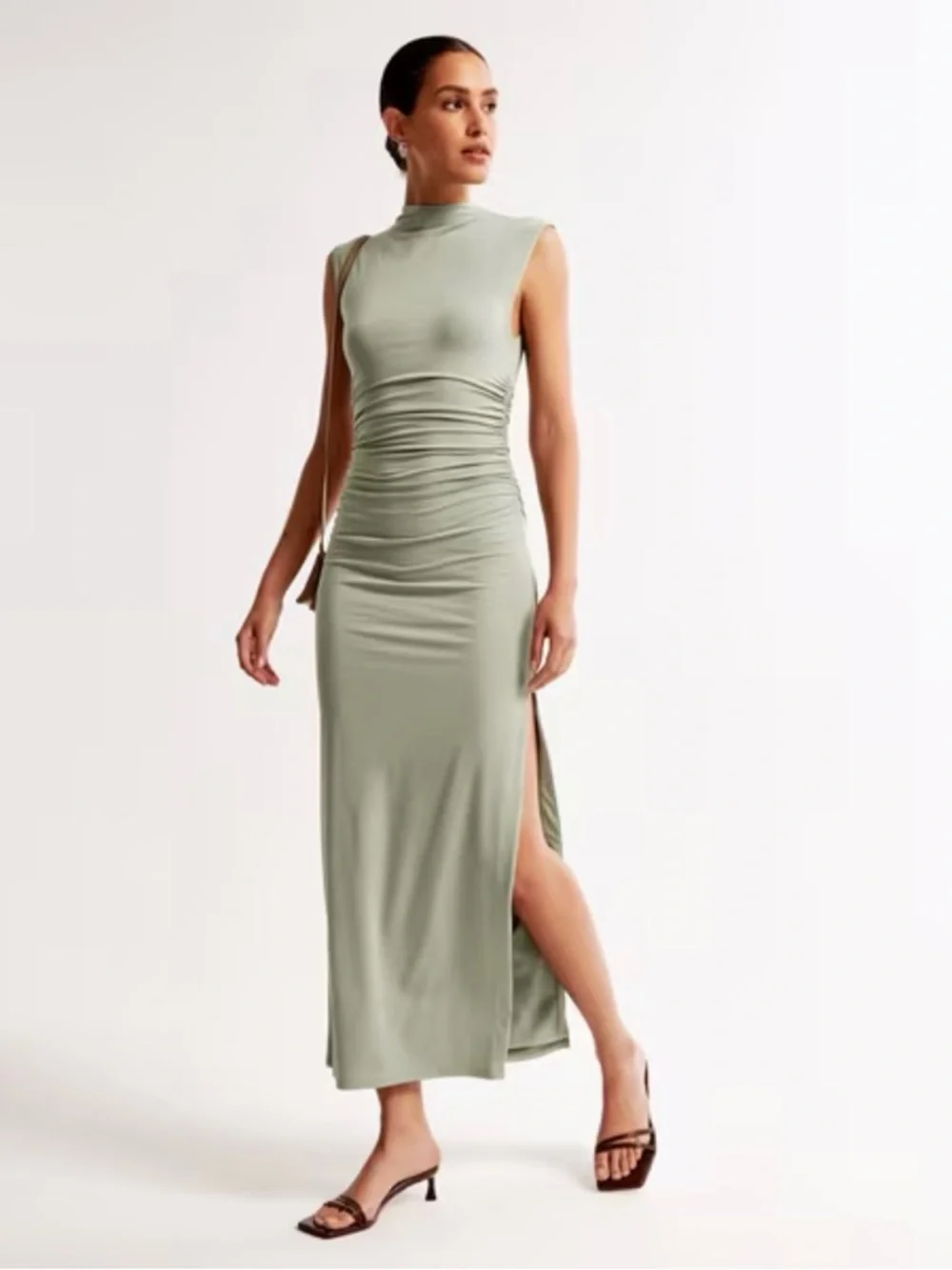 Abercrombie & Fitch Sleeveless Maxi Dress in Sage